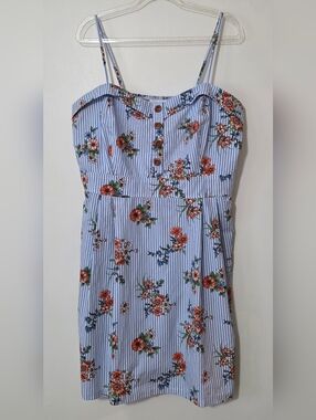 Forever 21 + Floral Stripe Mini Dress Vacation Beach Summer Party Date Size 1x